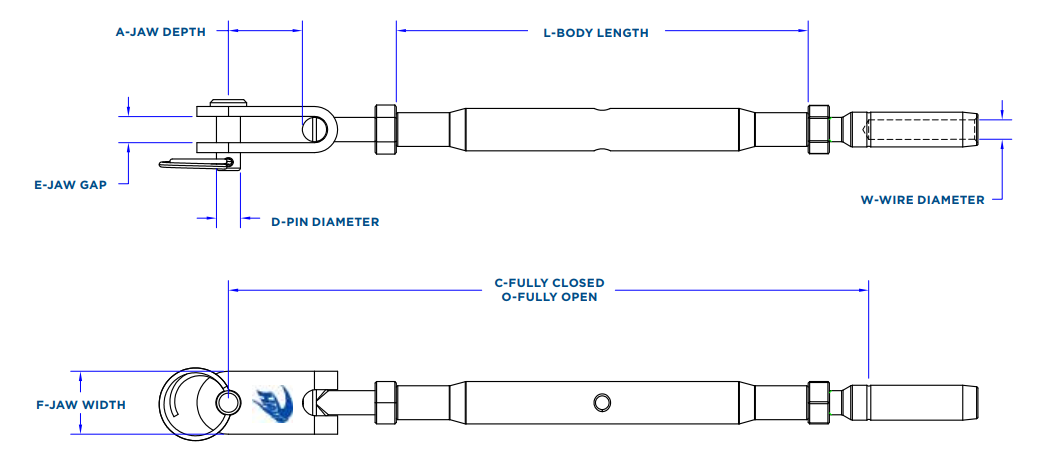 Hayn Lifeline Turnbuckle - Closed Body - Toggle Jaw to Swage - The ...