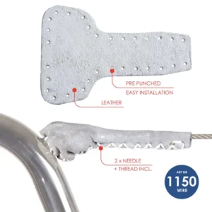 Waterline Design Leather protection for your lifeline made of UV-resistant durable leather. Proudly sold by The Rigging Company