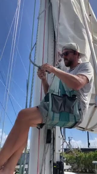 The Rigging Company Custom Bosun's chair Comfortable, safe, secure with plenty of accessible compartments for parts and tools.